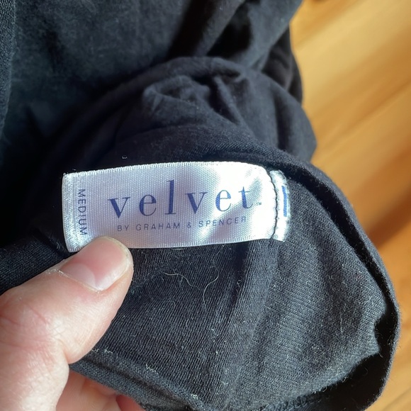 Velvet by Graham and Spencer black side ruched cotton dress - Picture 4 of 4